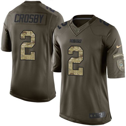 Nike Packers #2 Mason Crosby Green Men's Stitched NFL Limited Salute To Service Jersey - Click Image to Close